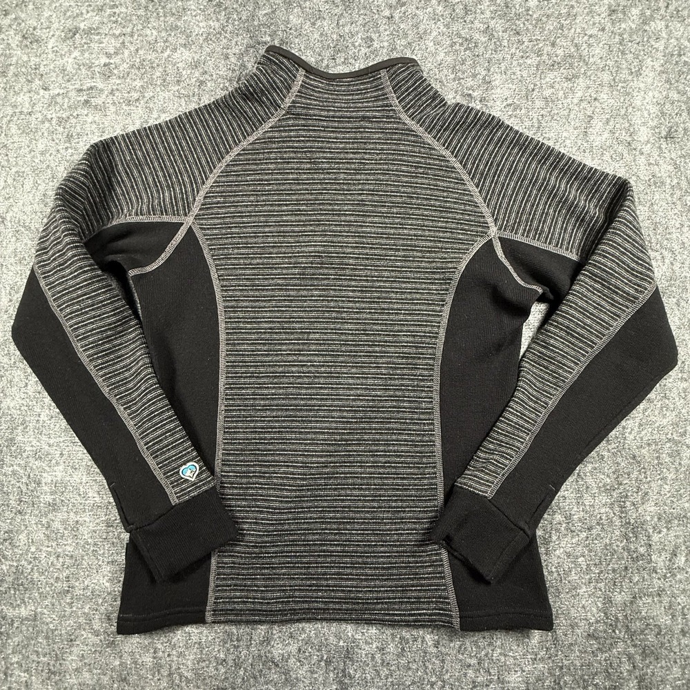 Kuhl Chianti Fleece Womens Medium Black Quarter Zip Performance Hiking Pullover - Picture 2 of 7